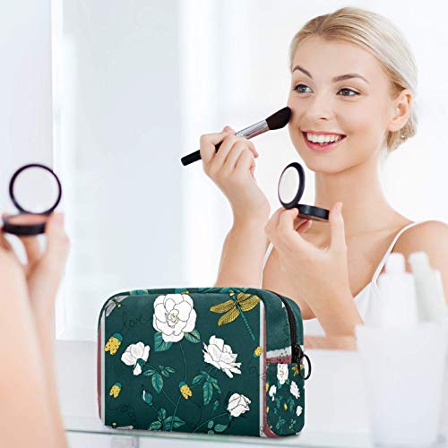 Bolsa de brochas de maquillaje personalizables, bolsas de aseo portátiles para mujeres, bolso de cosméticos, organizador de viaje, marco de flores