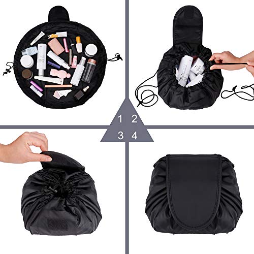 Bolsa de Cosméticos con Cordón Gran Capacidad Bolsa de Maquillaje de Viaje para Mujeres y Niñas 2 Piezas