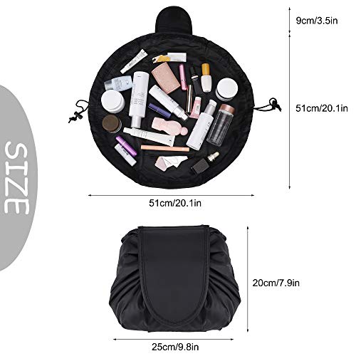 Bolsa de Cosméticos con Cordón Gran Capacidad Bolsa de Maquillaje de Viaje para Mujeres y Niñas 2 Piezas
