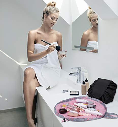 Bolsa de Cosméticos con Cordón Gran Capacidad Bolsa de Maquillaje de Viaje para Mujeres y Niñas 2 Piezas