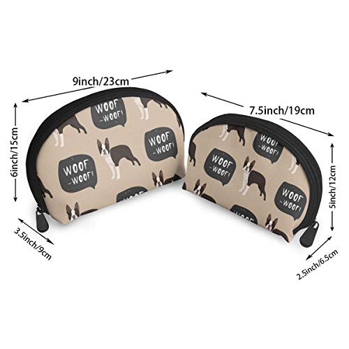 Bolsa de cosméticos con forma de concha de perro Bulldog francés, bolsa de almacenamiento portátil de lujo para artículos de tocador