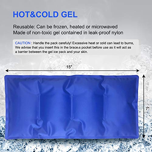 Bolsa de gel de hielo en la cintura - con soporte - terapia científica de frío y calor, esguince, cirugía,liberación del dolor lumbar, enfermedad degenerativa del disco, osteoporosis - 15"x 7"