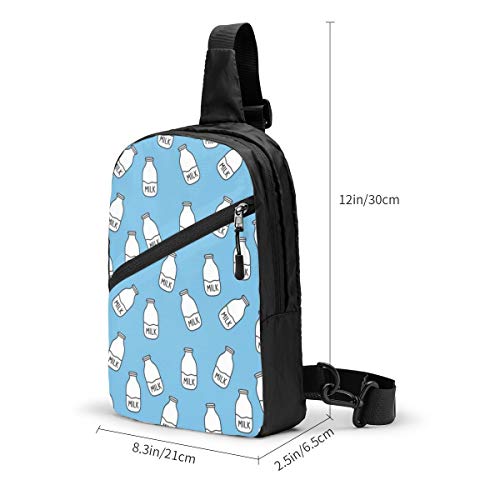 Bolsa de hombro para botella de leche dibujada a mano, mochila para hombre, mujer, ciclismo, senderismo, viajes