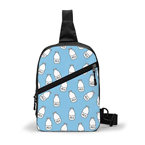 Bolsa de hombro para botella de leche dibujada a mano, mochila para hombre, mujer, ciclismo, senderismo, viajes