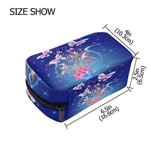 Bolsa de maquillaje Arte Fantasía Floral Mariposa Magnífica Bolsa de Cosméticos Embrague