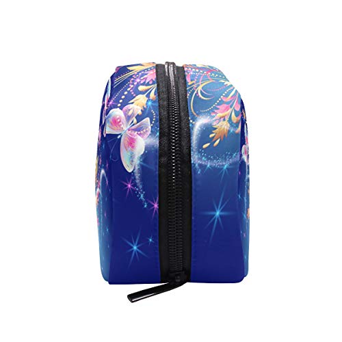 Bolsa de maquillaje Arte Fantasía Floral Mariposa Magnífica Bolsa de Cosméticos Embrague