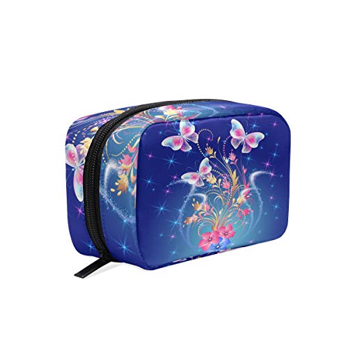 Bolsa de maquillaje Arte Fantasía Floral Mariposa Magnífica Bolsa de Cosméticos Embrague