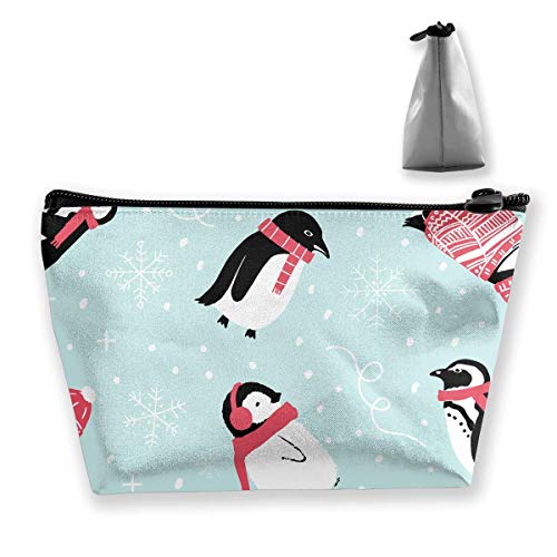 Bolsa de Maquillaje Bolsa de Almacenamiento Trapezoidal Pingüino Blog Bufanda Fundas de Maquillaje cosmético Multifuncional Bolsa de Aseo de Viaje