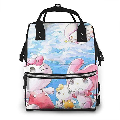 Bolsa de pañales-Cartoon Hello Kitty Mommy Baby Bag, multifunción de gran capacidad de viaje mochila de pañales