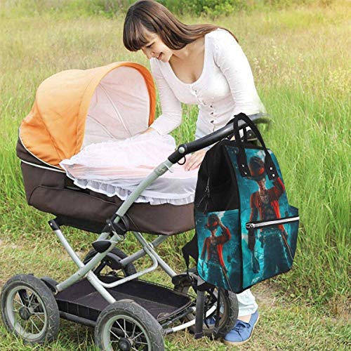 Bolsa de pañales-Cool Luffy Mommy Baby Bag, multifunción de gran capacidad de viaje mochila de pañales
