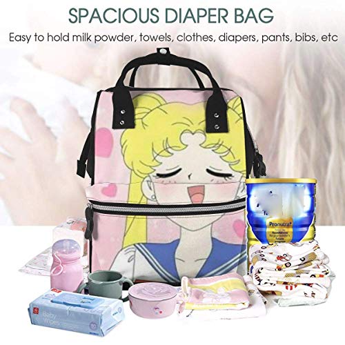 Bolsa de pañales-lindo Sailor Moon Mommy Baby Bag, multifunción de gran capacidad de viaje mochila bolsa de pañales