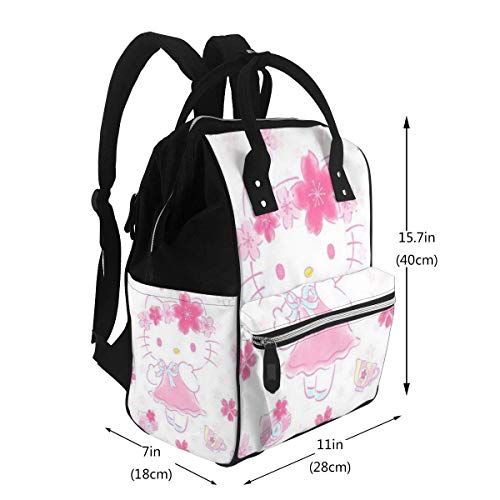 Bolsa de pañales rosa Hello Kitty Mommy Baby Bag, multifunción de gran capacidad de viaje mochila de pañales