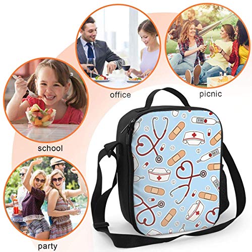 Bolsa Térmica Comida Bolsas de Almuerzo caja porta con Aislamiento Bolso de Mano Aparato de enfermera Impermeable Fiambrera Isotermica Aislado Térmico Organizador del Almuerzo