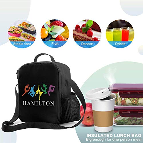 Bolsa Térmica Comida Bolsas de Almuerzo caja porta con Aislamiento Bolso de Mano Musicales Hamilton Bailando Impermeable Fiambrera Isotermica Aislado Térmico Organizador del Almuerzo