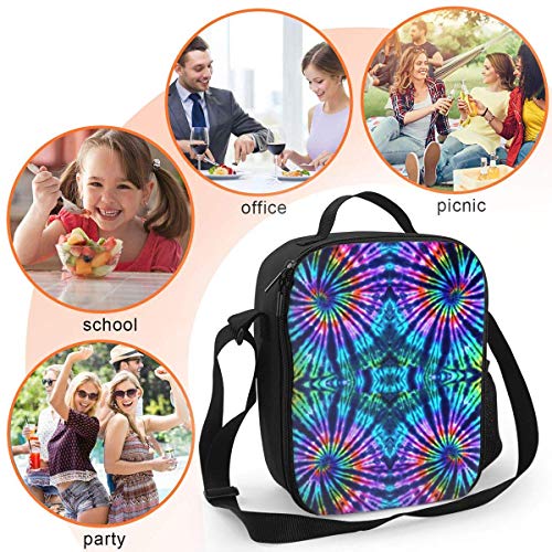Bolsa Térmica Comida Bolsas de Almuerzo caja porta con Aislamiento Bolso de Mano Perfección Tie Dye Impermeable Fiambrera Isotermica Aislado Térmico Organizador del Almuerzo