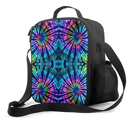 Bolsa Térmica Comida Bolsas de Almuerzo caja porta con Aislamiento Bolso de Mano Perfección Tie Dye Impermeable Fiambrera Isotermica Aislado Térmico Organizador del Almuerzo