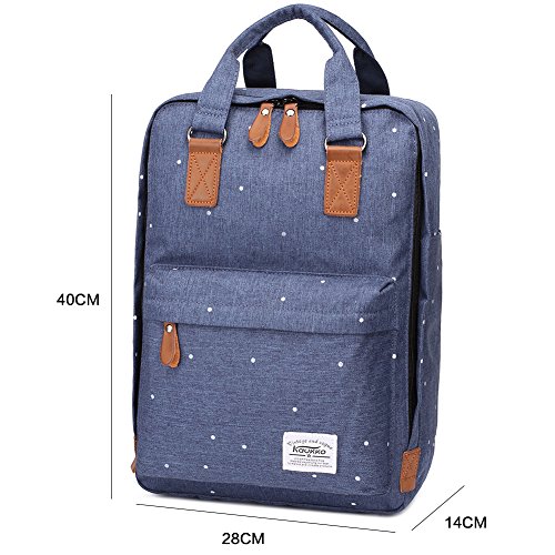 Bolsas Escolares KAUKKO Mochila Estilo Oxford Bolsa Ligera Bolso del Ordenador portátil de 14" (Azul)