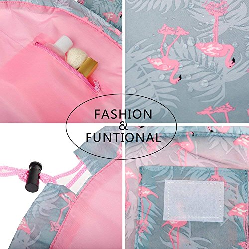 Bolso cosmético del Maquillaje, Bolsa de Viaje organizadora Magic de Gran Capacidad para señoras perezosas, Flamenco Azul