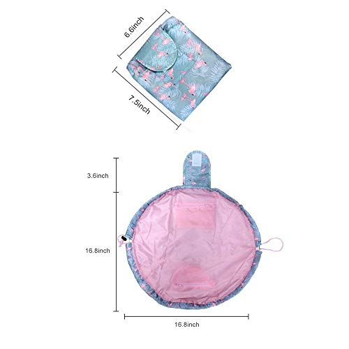 Bolso cosmético del Maquillaje, Bolsa de Viaje organizadora Magic de Gran Capacidad para señoras perezosas, Flamenco Azul