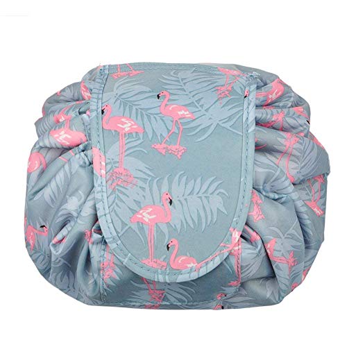 Bolso cosmético del Maquillaje, Bolsa de Viaje organizadora Magic de Gran Capacidad para señoras perezosas, Flamenco Azul