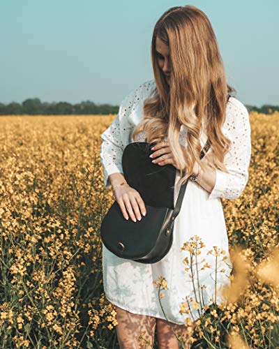Bolso de Cuero Gusti - Wiebke Bolso Mujer Bandolera pequeño de Piel Negro