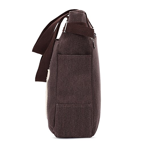 Bolso de Hombro de Las Mujeres con el Bolso de Compras Lindo del Ocio de la Lona del Gato por KAUKKO (Café)