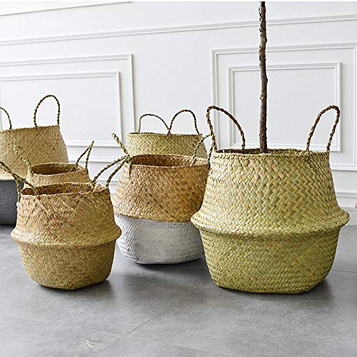 Bolso De La Paja Bolso Cruzado Cesta De Flores De Almacenamiento De Paja Monstera, Laúd, Banyan, Maceta De Ave Del Paraíso, Cesta Tejida De Decoración De La Sala De Estar