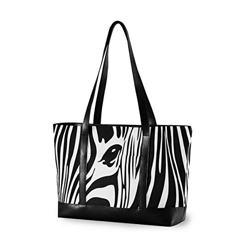 Bolso de mano Bolso informal de computadora de moda Mango de gran capacidad Arte abstracto de cebra animal
