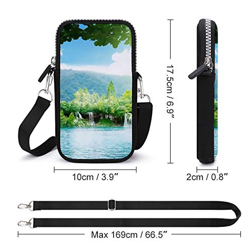 Bolso de teléfono móvil Crossbody con correa de hombro extraíble Nature Falls bolsa impermeable para dinero cintura cartera Yoga Bolsas niñas