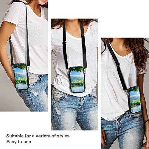 Bolso de teléfono móvil Crossbody con correa de hombro extraíble Nature Falls bolsa impermeable para dinero cintura cartera Yoga Bolsas niñas