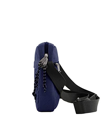 Bolso para Hombre Bolso Bandolera Coronel Tapiocca Casual con Solapa Bolsillos y Cremallera Denim 17.5 x 22 x 5.6 cm Azul Marino