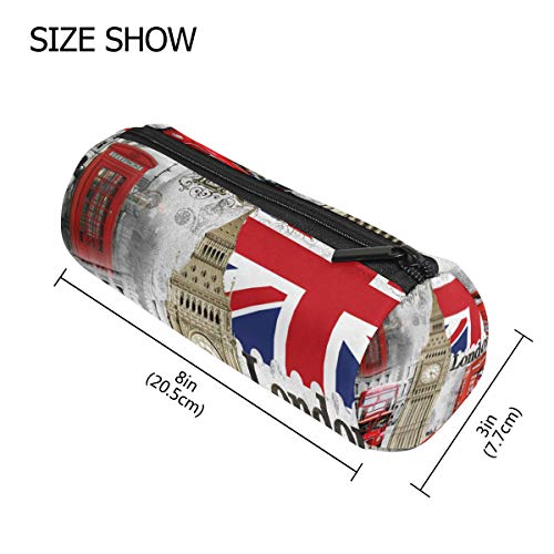 Bolso para lápices Bolso Funda Bolsa Londres Big Ben Maquillaje Cosmético redondo para Girls Boys Travel School