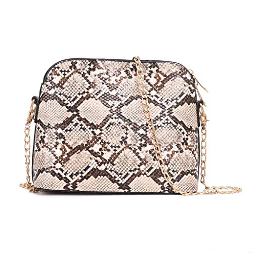 Bolsos Bandolera para Mujer Pequeños Verano 2019 Bolsos de Hombro Mujer Crossbody con Cadena Bolsos de Fiesta Carteras Mujer Piel PU Estampados Serpiente
