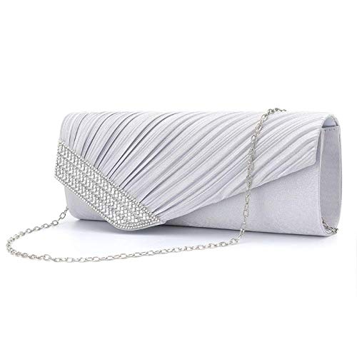 Bolsos de embrague para las mujeres con estilo Rhinestone bolso de noche fiesta de embrague de la boda monedero mini plata