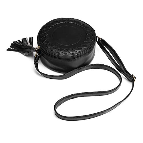 Bolsos De Mujeres Crossbody, JOSEKO Monedero Redondo del teléfono Celular del Bolso de la Cremallera de Cuero de la PU con la Borla