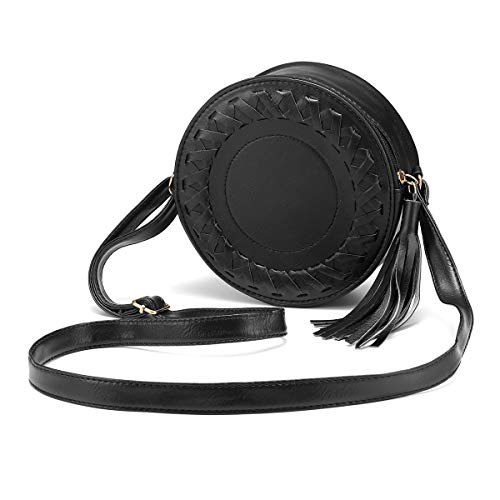 Bolsos De Mujeres Crossbody, JOSEKO Monedero Redondo del teléfono Celular del Bolso de la Cremallera de Cuero de la PU con la Borla