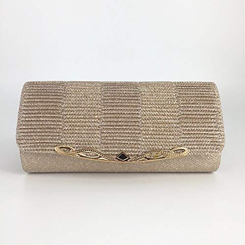 Bolsos Mujer Bolso De Noche De Mujer Brillante Bolso De Embrague De Mujer De Boda De Moda con Cadena Bolsos De Novia Purpurina De Fiesta Champán