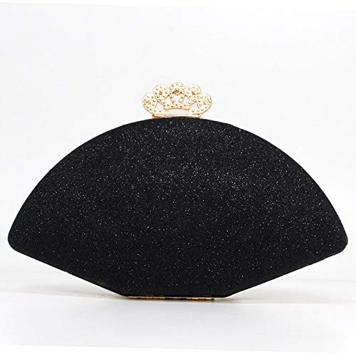 Bolsos Mujer Bolso De Noche para Mujer Moda Metal Dorado Cristal Bolso De Noche para Mujer Bolso De Embrague Bolso De Fiesta Nupcial para Boda Negro