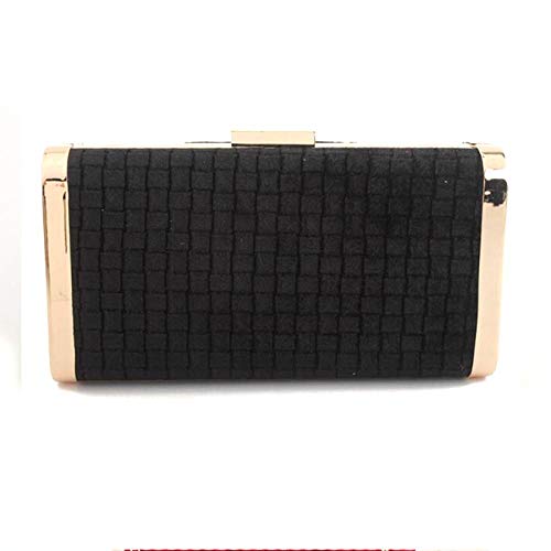 Bolsos Mujer Bolsos De Noche De Terciopelo A La Moda, Bolso De Mano para Mujer, Diseño De Patrón A Cuadros, Bolso De Cadena, Bolso De Fiesta para Banquetes, Mini Bolso De Hombro Negro