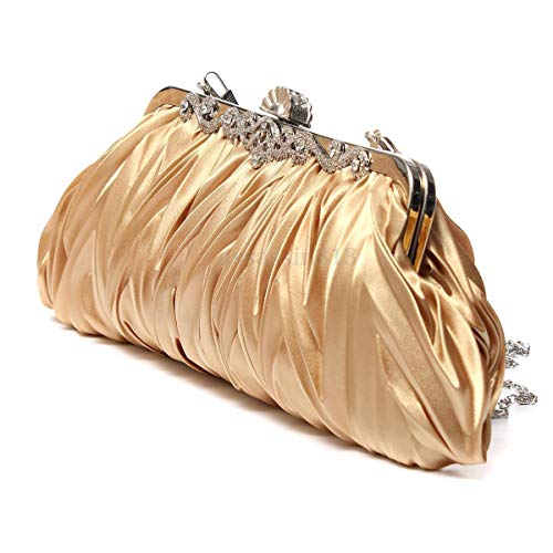 Bolsos Mujer Fashion Lady Party Wedding Handbag Purse Girl Soft Evening Bag Bridal Women Satin Crystal Clutch Silver