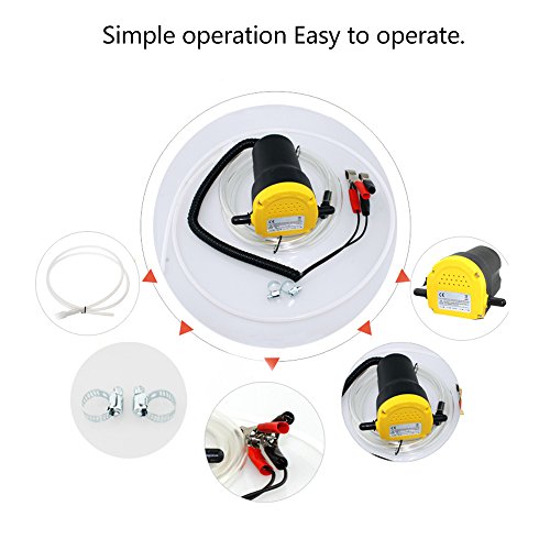 Bomba Extractora de Aceite, Motor Aceite Extractor de Líquido Diesel Transferencia de Aceite Combustible Diesel Succión del Coche Combustible Eléctrico 12V（Solo aceite diesel de motor）