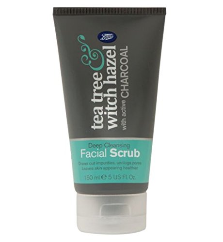 Boots Tea Tree and Witch Hazel Charcoal Facial Face Scrub 150ml