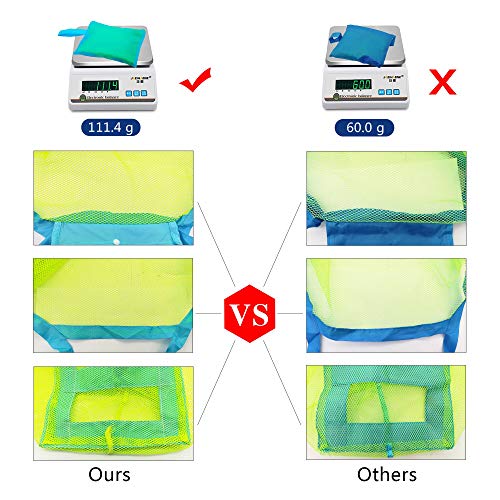 Bornfeel Bolsa de Juguetes Playa Bolsa de Malla para Niños Guardar los Juguetes Bolas Conchas Verde 45 x 30 x 45cm （18 x 12 x 18in）.