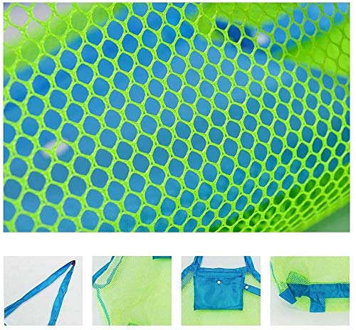 Bornfeel Bolsa de Juguetes Playa Bolsa de Malla para Niños Guardar los Juguetes Bolas Conchas Verde 45 x 30 x 45cm （18 x 12 x 18in）.