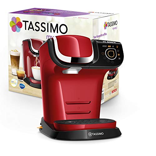 Bosch TAS6503 Tassimo My Way 2 - Cafetera de cápsula con sistema de filtración Britta e interfaz táctil, 1500 W, 1,3 litros, color rojo