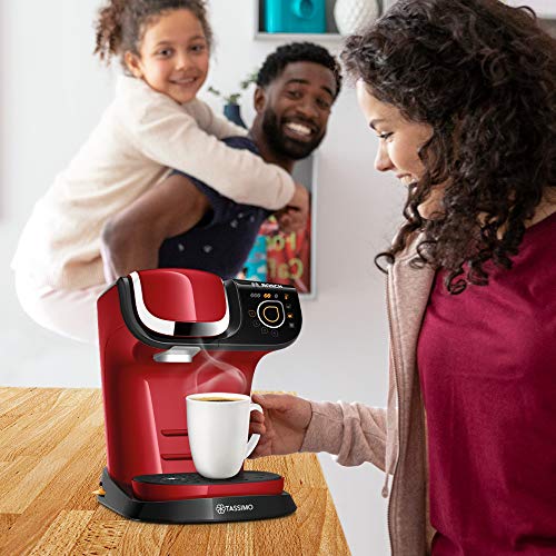 Bosch TAS6503 Tassimo My Way 2 - Cafetera de cápsula con sistema de filtración Britta e interfaz táctil, 1500 W, 1,3 litros, color rojo