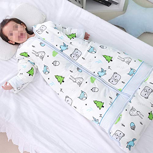 Bosque De Animales, Saco De Dormir Acolchado De Algodón Puro, Pijamas De Invierno para Niños, Altura 120CM