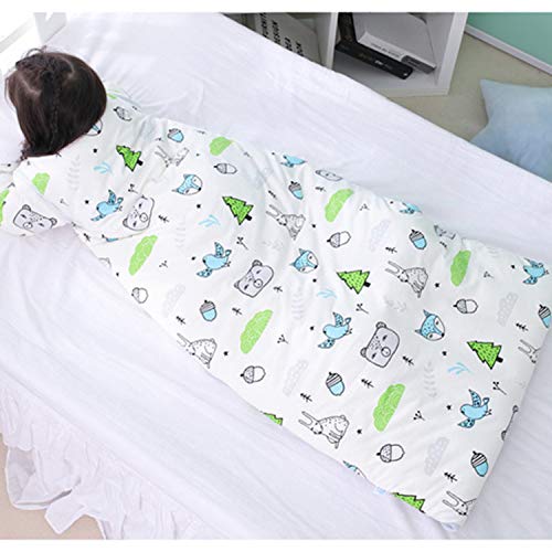 Bosque De Animales, Saco De Dormir Acolchado De Algodón Puro, Pijamas De Invierno para Niños, Altura 120CM