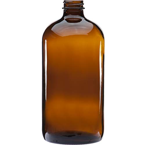 Boston Round Pharma Veral Botellas Ámbar Vacias de Plástico para Jabón, Champú, Acondicionador, Aceite Esencial Aceite para Masajes Perfume Aroma terapia Lociones 28/410 Pharma Veral (500, 100 ml)