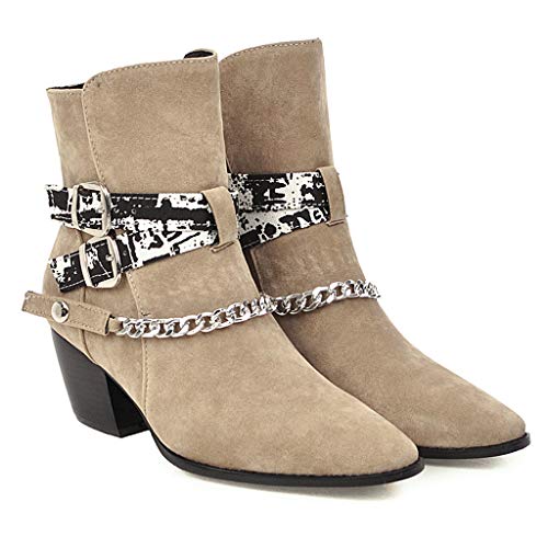 Botas Chelsea Botines tacón cuña para Mujer Otoño Invierno Alecony Moda Calzado Dama Lentejuelas Terciopelo Botines con Cremalleras y Hebilla Bajos Zapatos Talla Grande Botas